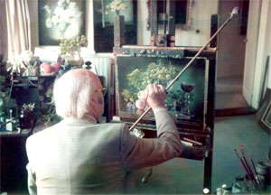 Cecil Kennedy painting "Autumn" in October 1977