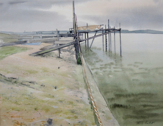 Charles Bartlett: Jetty in an Essex Estuary