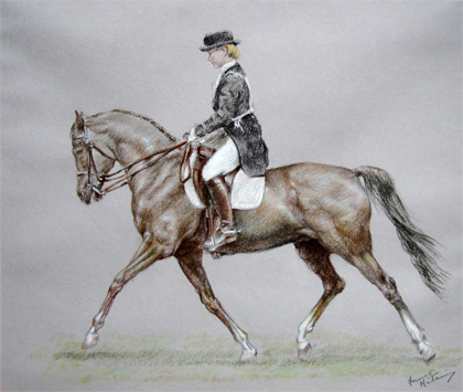 Lady Dressage Rider by Franco Matania