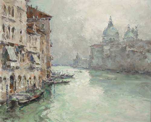 Hermann Edouard Wagner: View of Venice from the Accademia Bridge
