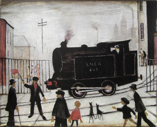 L. S. Lowry: Level Crossing with Train