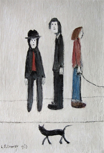 L. S. Lowry: Three Men and a Cat