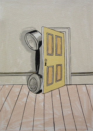 Patrick Hughes: Telephone at Door