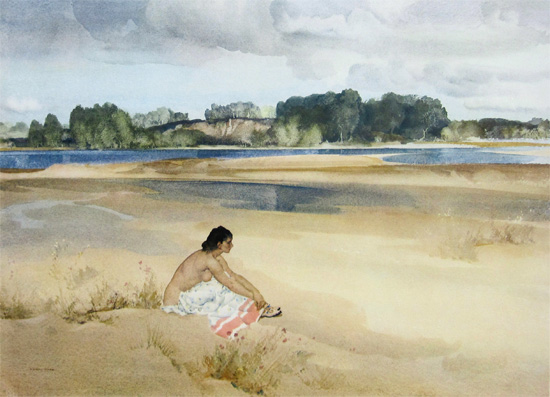Anne Marie by the Loire by Sir William Russell Flint