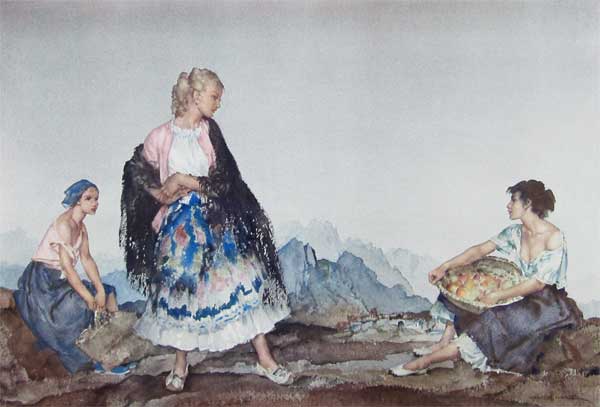The Basket of Peaches by Sir William Russell Flint