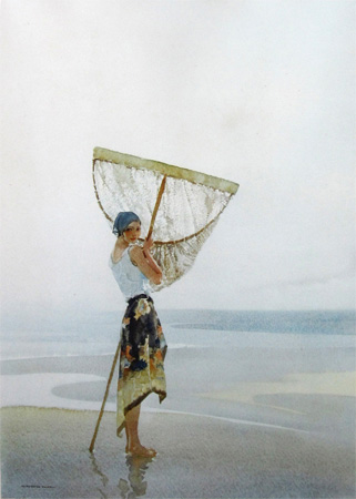 Eve With Her Net by Sir William Russell Flint