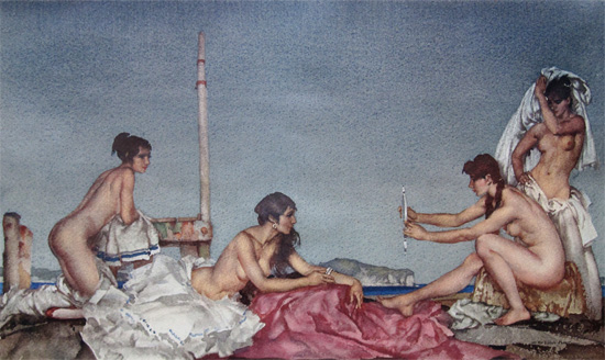 The Silver Mirror by Sir William Russell Flint